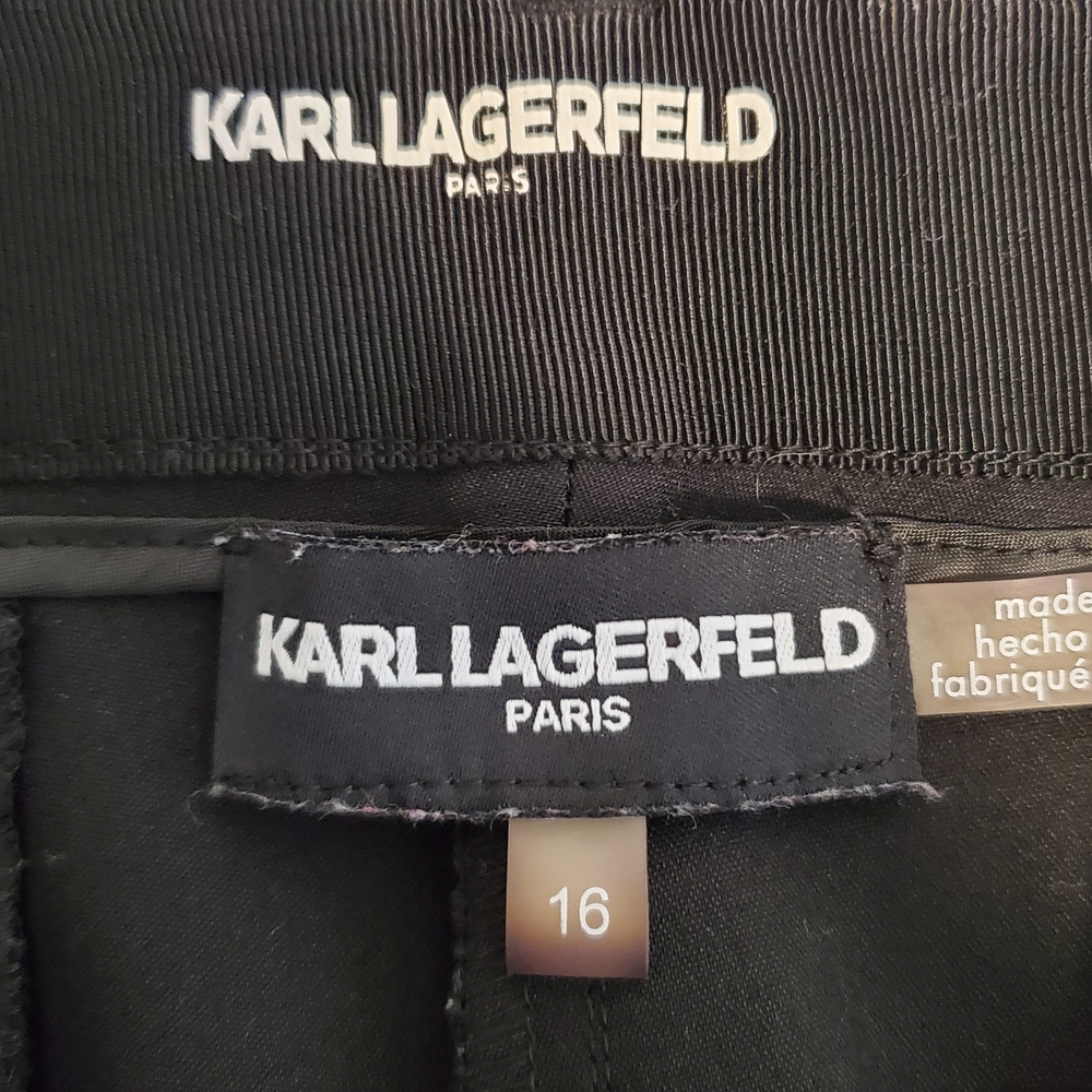 Karl Lagerfeld Women's Straight Leg Pants, Black (Size 16)